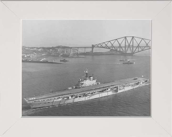 HMS Bulwark (R08) Royal Navy Centaur Class Fleet Carrier Firth Of Forth Photo Print Wall Art Decor Posters, Prints, & Visual Artwork Hampshire Prints 10 x 8 White Frame No