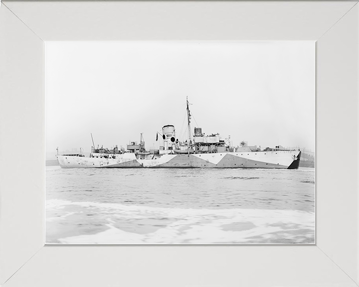 HMS Campanula (K18) Royal Navy Flower Class Corvette Starboard View Photo Print Wall Art Decor Posters, Prints, & Visual Artwork Hampshire Prints 10 x 8 White Frame No