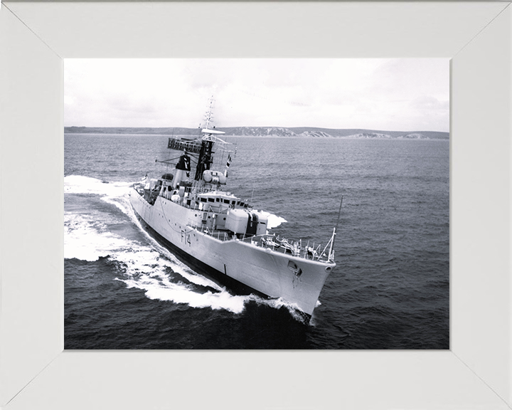 HMS Leopard (F14) Photo Print - Underway 1966 - Royal Navy Leopard Class Frigate Posters, Prints, & Visual Artwork Hampshire Prints 10 x 8 White Frame No