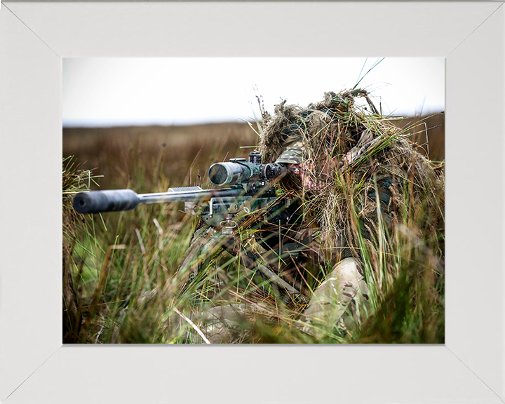 RAF Regiment Sniper Photo Print - Royal Air Force Hampshire Prints 10 x 8 White Frame No