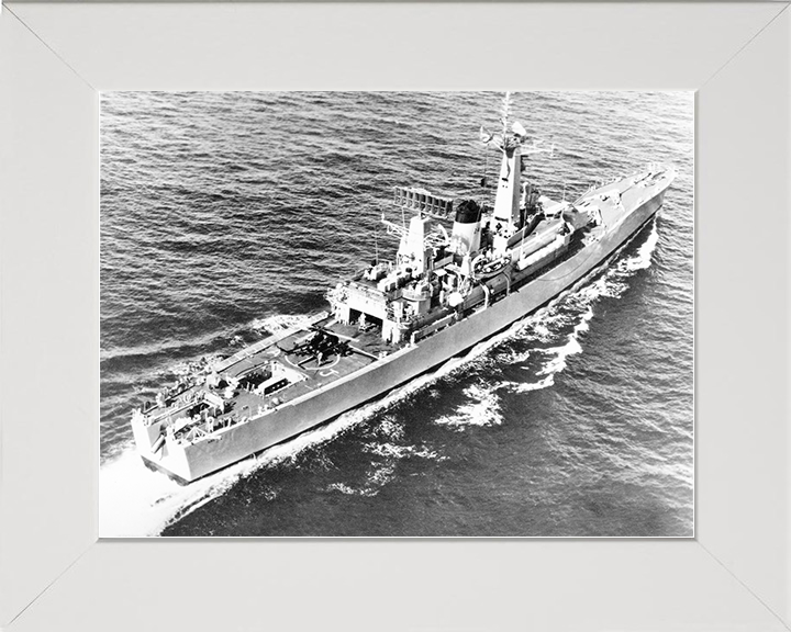 HMS Ajax (F114) Royal Navy Leander Class Frigate Photo Print Warship Wall Art Posters, Prints, & Visual Artwork Hampshire Prints 10 x 8 White Frame No