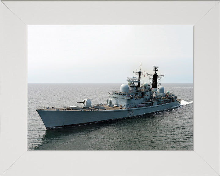 HMS York (D98) Photo Print - At Sea - Royal Navy Type 42 Destroyer Hampshire Prints 10 x 8 White Frame No