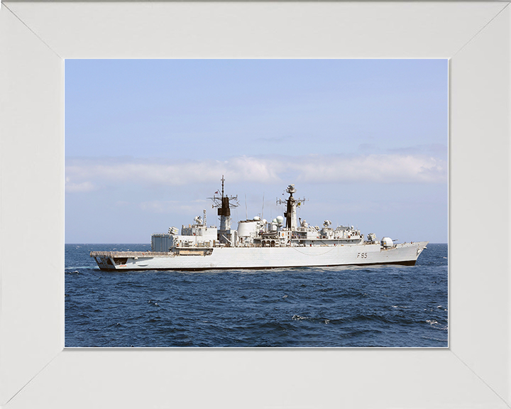 HMS Cumberland (F85) Royal Navy Type 22 Frigate Low Starboard Beam View Photo Print Wall Art Decor Posters, Prints, & Visual Artwork Hampshire Prints 10 x 8 White Frame No