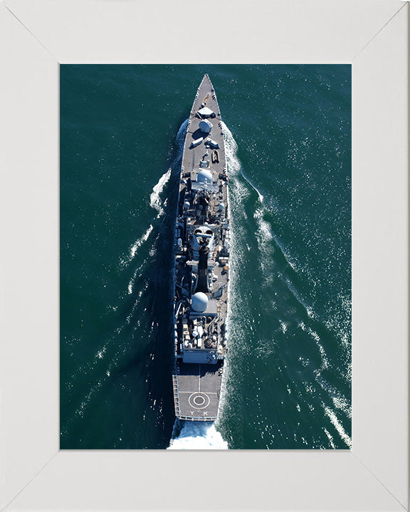 HMS York (D98) Photo Print - Vertical View - Royal Navy Type 42 Destroyer Hampshire Prints 10 x 8 White Frame No