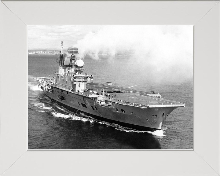 HMS Eagle (R05) Royal Navy Audacious Class Aircraft Carrier Underway Photo Print Wall Art Decor Posters, Prints, & Visual Artwork Hampshire Prints 10 x 8 White Frame No