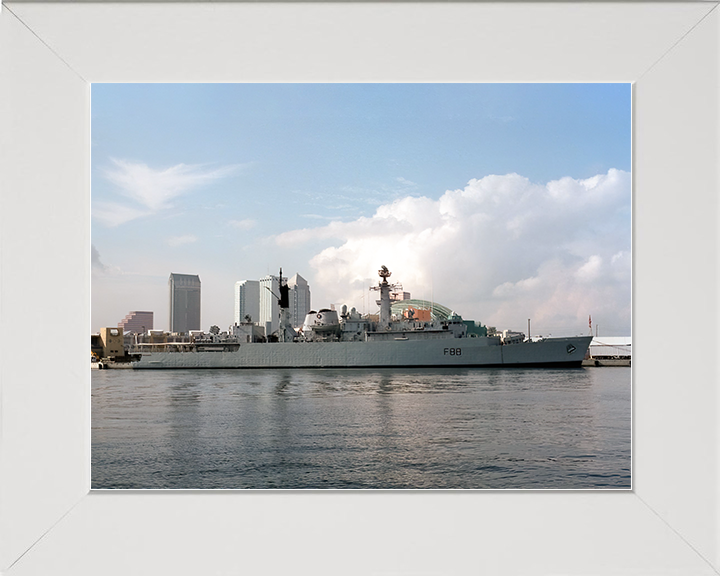 HMS Broadsword (F88) Royal Navy Type 22 Frigate Alongside Photo Print Wall Art Decor Posters, Prints, & Visual Artwork Hampshire Prints 10 x 8 White Frame No