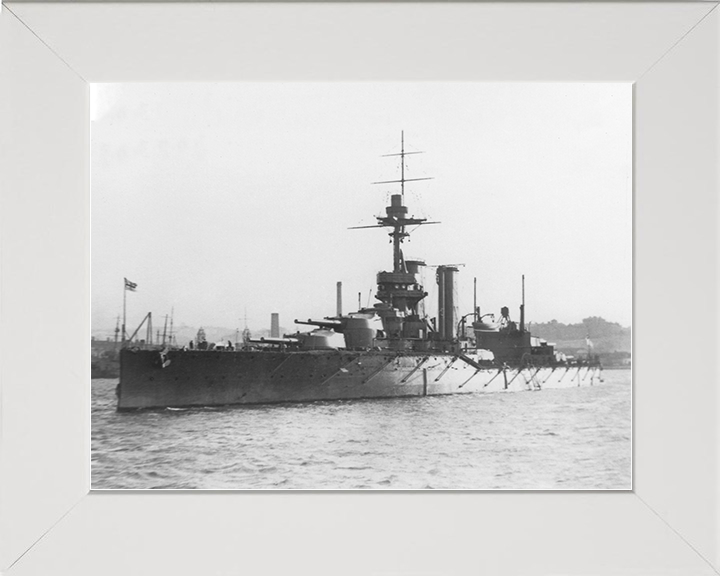 HMS Ajax (1912) Royal Navy V Class Battleship Photo Print Warship Wall Art Posters, Prints, & Visual Artwork Hampshire Prints 10 x 8 White Frame No