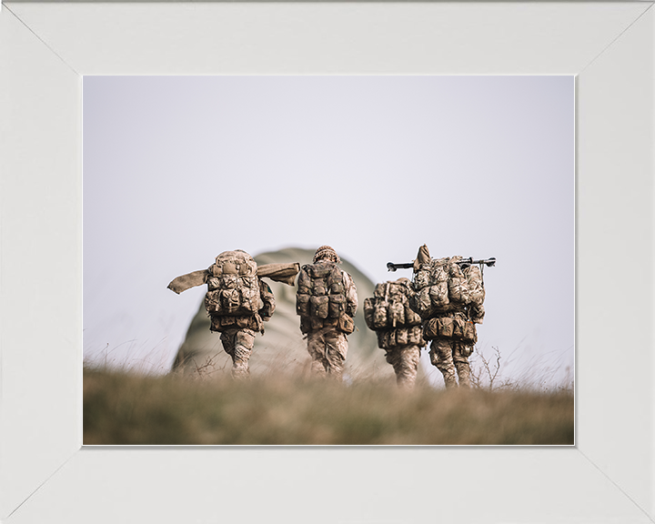 Four British Army Paratroopers Portrait 2026 Photo Print Wall Art Military Decor Posters, Prints, & Visual Artwork Hampshire Prints 10 x 8 White Frame No