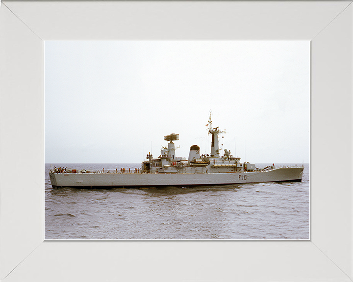 HMS Diomede (F16) Royal Navy Leander Class Frigate Starboard Beam View Photo Print Wall Art Decor Posters, Prints, & Visual Artwork Hampshire Prints 10 x 8 White Frame No