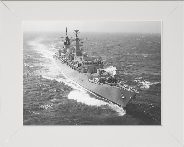 HMS Boxer (F92) Royal Navy Type 22 Frigate High Starboard Bow View Photo Print Wall Art Decor Posters, Prints, & Visual Artwork Hampshire Prints 10 x 8 White Frame No
