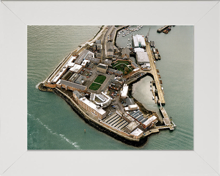 HMS Dolphin Photo Print - Gosport Hampshire 2002 - Royal Navy Shore Establishment Hampshire Prints 10 x 8 White Frame No