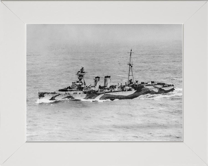 HMS Adventure (M23) Royal Navy Cruiser Photo Print Port View Warship Wall Art Posters, Prints, & Visual Artwork Hampshire Prints 10 x 8 White Frame No