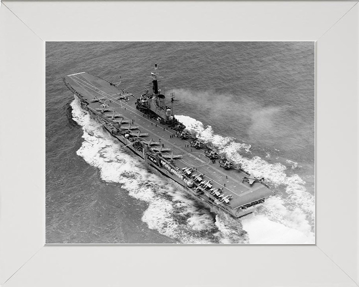 HMS Centaur (R06) Royal Navy Centaur Class Carrier From Above Photo Print Wall Art Decor Posters, Prints, & Visual Artwork Hampshire Prints 10 x 8 White Frame No