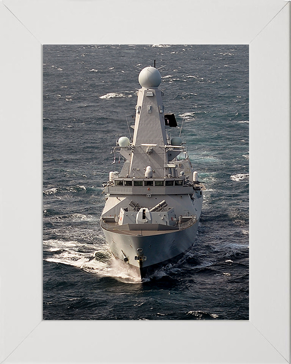 HMS Duncan (D37) Photo Print - Underway 2015 - Royal Navy Type 45 Destroyer Posters, Prints, & Visual Artwork Hampshire Prints 10 x 8 White Frame No