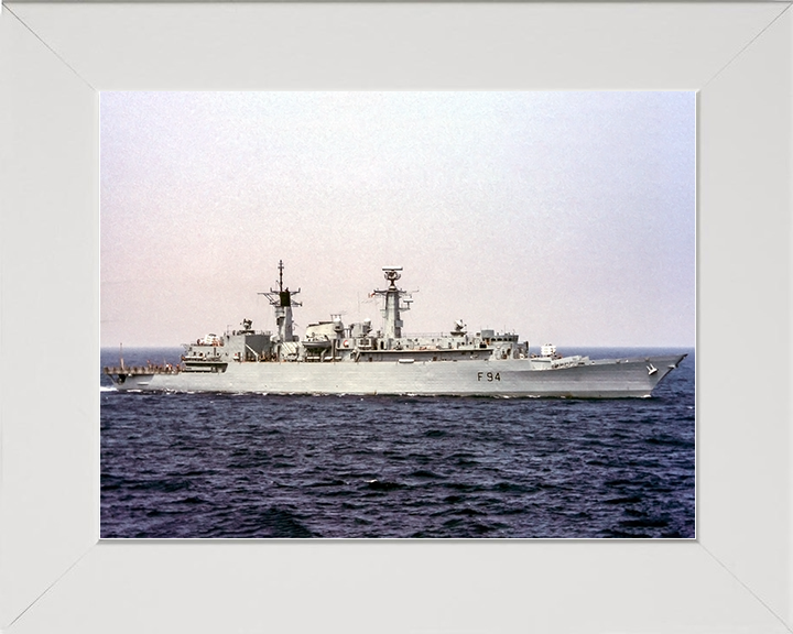 HMS Brave (F94) Royal Navy Type 22 Frigate Low Starboard Beam View Photo Print Wall Art Decor Posters, Prints, & Visual Artwork Hampshire Prints 10 x 8 White Frame No