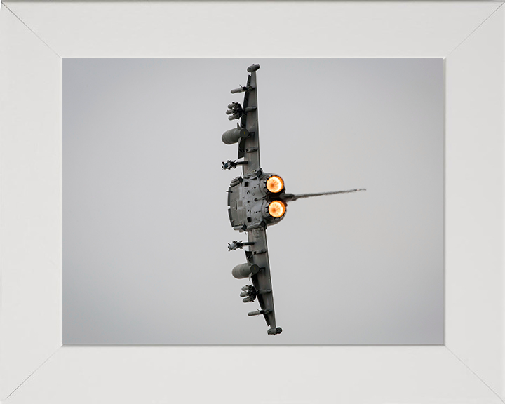RAF Typhoon FGR4 over RAF Fairford Photo Print - Royal Air Force Aircraft Hampshire Prints 10 x 8 White Frame No