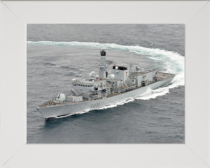 HMS Argyll (F231) Photo Print - Caribbean 2014 - Royal Navy Type 23 Frigate Posters, Prints, & Visual Artwork Hampshire Prints 10 x 8 White Frame No