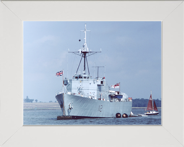 HMS Abdiel (N21) Royal Navy Abdiel Class Minelayer Photo Print Port Bow View Warship Wall Art Posters, Prints, & Visual Artwork Hampshire Prints 10 x 8 White Frame No