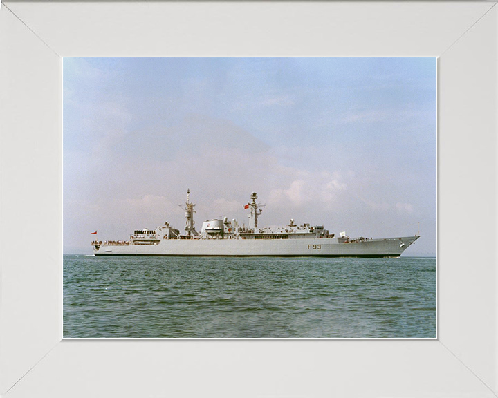 HMS Beaver (F93) Royal Navy Type 22 Frigate Starboard Beam View Photo Print Wall Art Decor Posters, Prints, & Visual Artwork Hampshire Prints 10 x 8 White Frame No