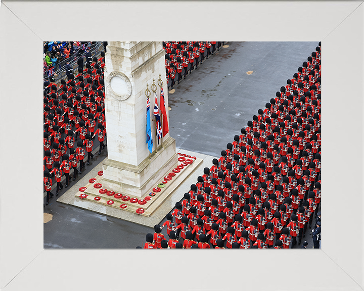 Household Division March Past the Cenotaph Photo Print - British Army Hampshire Prints 10 x 8 White Frame No
