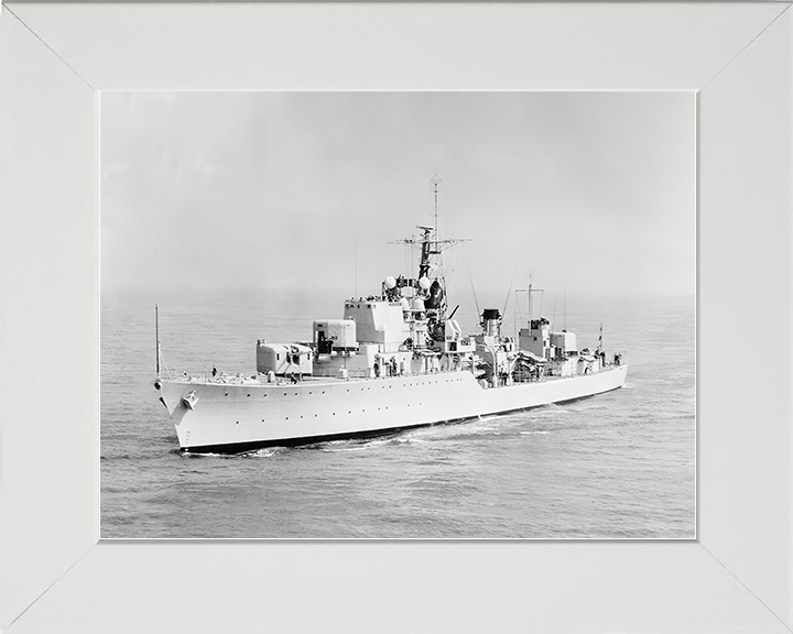 HMS Diamond (D35) Royal Navy Daring Class Destroyer Starboard Bow View Photo Print Wall Art Decor Posters, Prints, & Visual Artwork Hampshire Prints 10 x 8 White Frame No