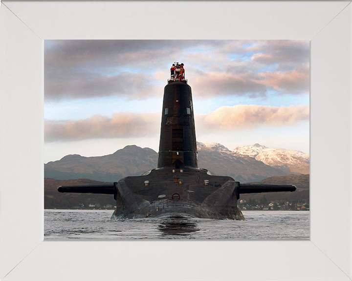 HMS Victorious (S29) Photo Print - Faslane 2005 - Royal Navy Vanguard Class Submarine Hampshire Prints 10 x 8 White Frame No