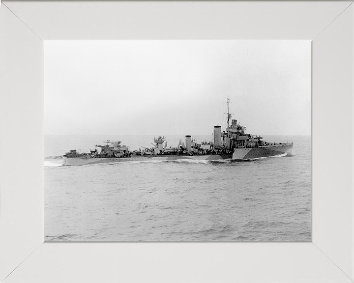 HMS Wolverine (D78) Photo Print - Underway - Royal Navy Modified W Class Destroyer Posters, Prints, & Visual Artwork Hampshire Prints 10 x 8 White Frame No