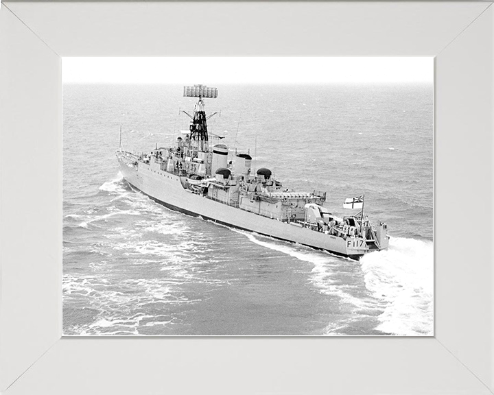 HMS Ashanti (F117) Royal Navy Tribal Class Frigate Turning to Port Photo Print Wall Art Decor Posters, Prints, & Visual Artwork Hampshire Prints 10 x 8 White Frame No