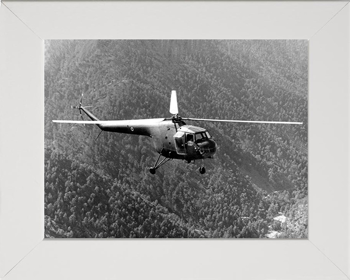 RAF Sycamore HR.14 helicopter 1957 Photo Print - Royal Air Force Aircraft Hampshire Prints 10 x 8 White Frame No