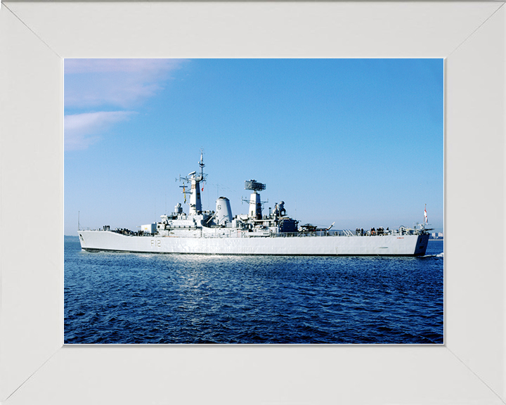 HMS Achilles (F12) Royal Navy Leander Class Frigate Photo Print Warship Wall Art Decor Posters, Prints, & Visual Artwork Hampshire Prints 10 x 8 White Frame No