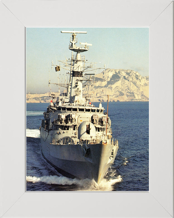 HMS Alacrity (F174) Royal Navy Type 21 Frigate Photo Print Bow View Wall Art Naval Decor Posters, Prints, & Visual Artwork Hampshire Prints 10 x 8 White Frame No
