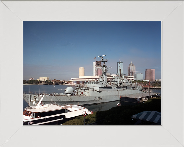 HMS Avenger (F185) Royal Navy Type 21 Frigate Alongside Photo Print Wall Art Decor Posters, Prints, & Visual Artwork Hampshire Prints 10 x 8 White Frame No