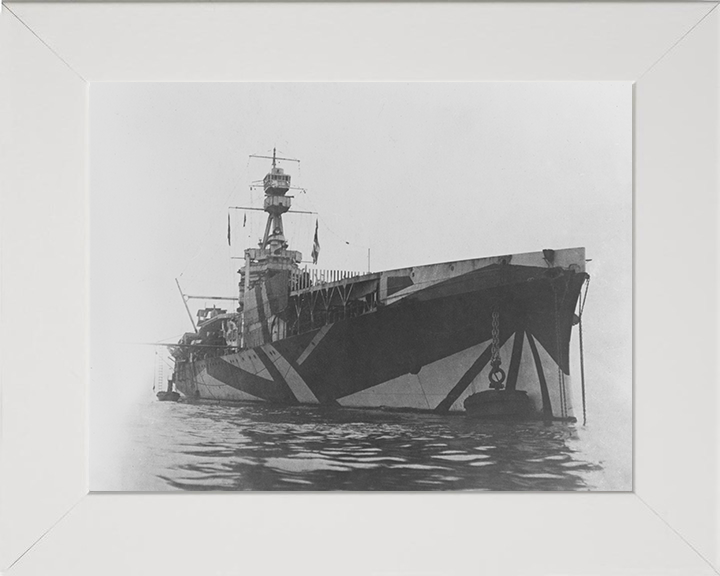 HMS Furious (47) Photo Print - At Sea - Royal Navy Modified Aircraft Carrier Posters, Prints, & Visual Artwork Hampshire Prints 10 x 8 White Frame No