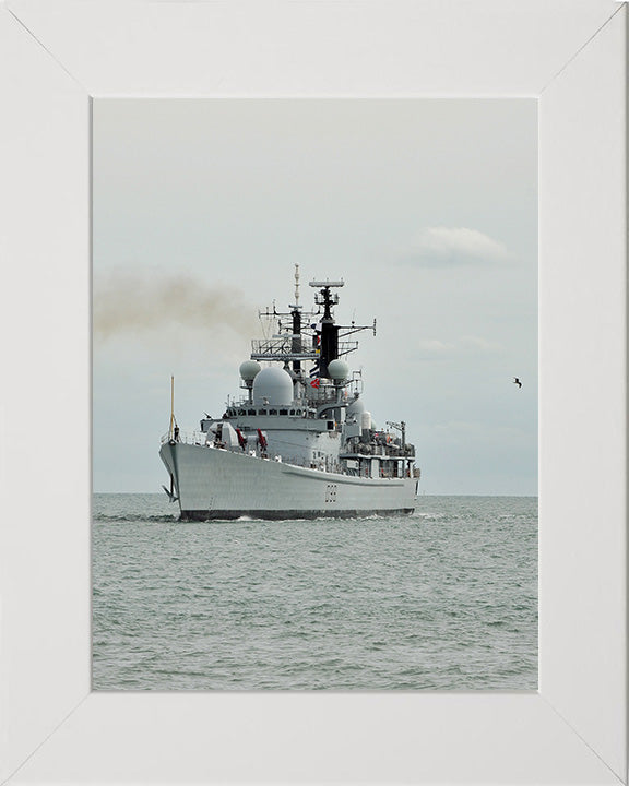 HMS York (D98) Photo Print - Underway - Royal Navy Type 42 Destroyer Hampshire Prints 10 x 8 White Frame No