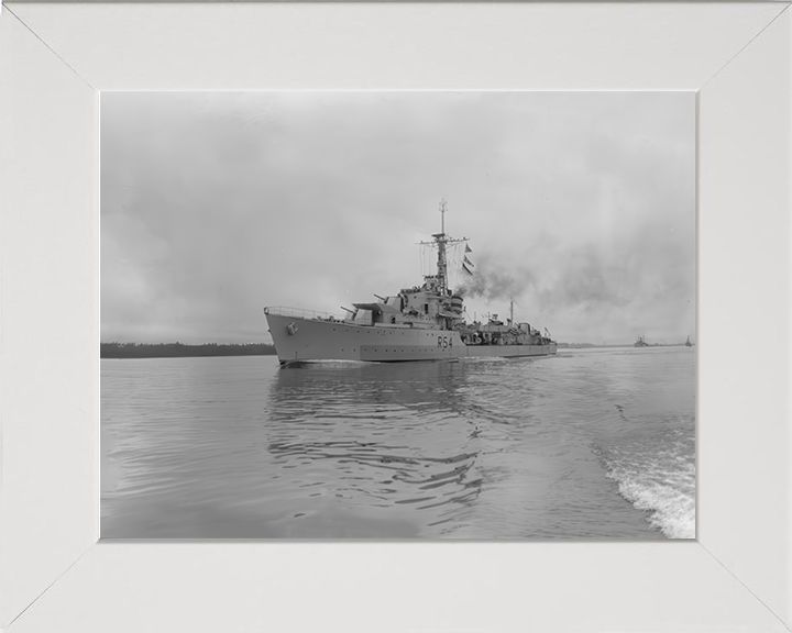 HMS Zodiac (R54) Photo Print - At Sea 1945 - Royal Navy Z Class Destroyer Hampshire Prints 10 x 8 White Frame No