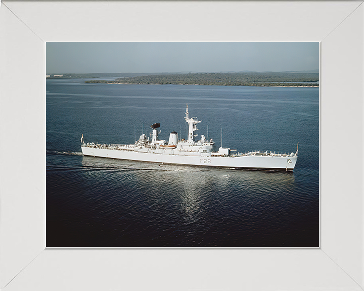 HMS Cleopatra (F28) Royal Navy Leander Class Frigate High Starboard Beam View Photo Print Wall Art Decor Posters, Prints, & Visual Artwork Hampshire Prints 10 x 8 White Frame No