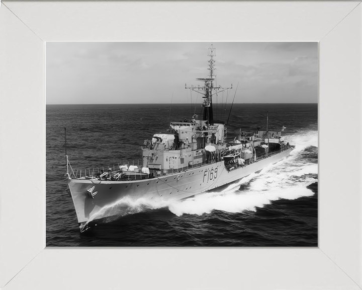 HMS Paladin (F169) Photo Print - At Sea - Royal Navy Type 16 Frigate Hampshire Prints 10 x 8 White Frame No
