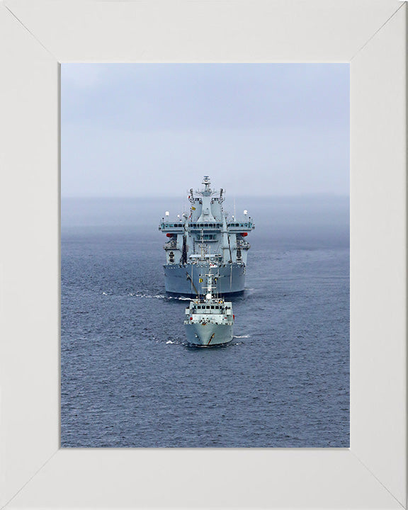 RFA Wave Knight (A389) Photo Print - Bow View at Sea - Royal Fleet Auxiliary Wave Class Tanker Hampshire Prints 10 x 8 White Frame No