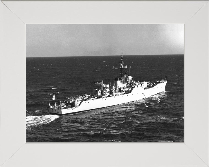 HMS Eastbourne (F73) - At Sea 1959 - Royal Navy Whitby Class Frigate Photo Print Wall Art Naval Decor UK Posters, Prints, & Visual Artwork Hampshire Prints 10 x 8 White Frame No