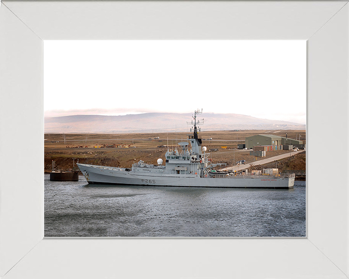 HMS Dumbarton Castle (P265) Royal Navy Castle Class Patrol Vessel Falklands Photo Print Wall Art Decor Posters, Prints, & Visual Artwork Hampshire Prints 10 x 8 White Frame No