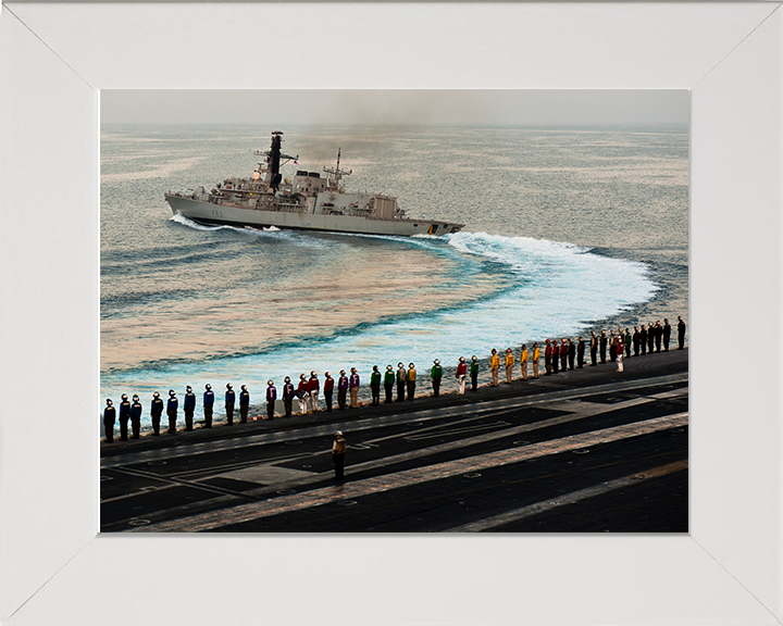 HMS St Albans (F83) Photo Print - Breaking Away - Royal Navy Type 23 Frigate Hampshire Prints 10 x 8 White Frame No