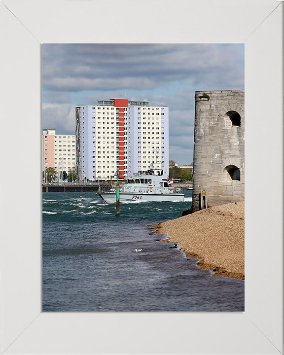 HMS Archer (P264) Photo Print - Round Tower 2017 - Royal Navy Archer Class P2000 Patrol Vessel Posters, Prints, & Visual Artwork Hampshire Prints 10 x 8 White Frame No