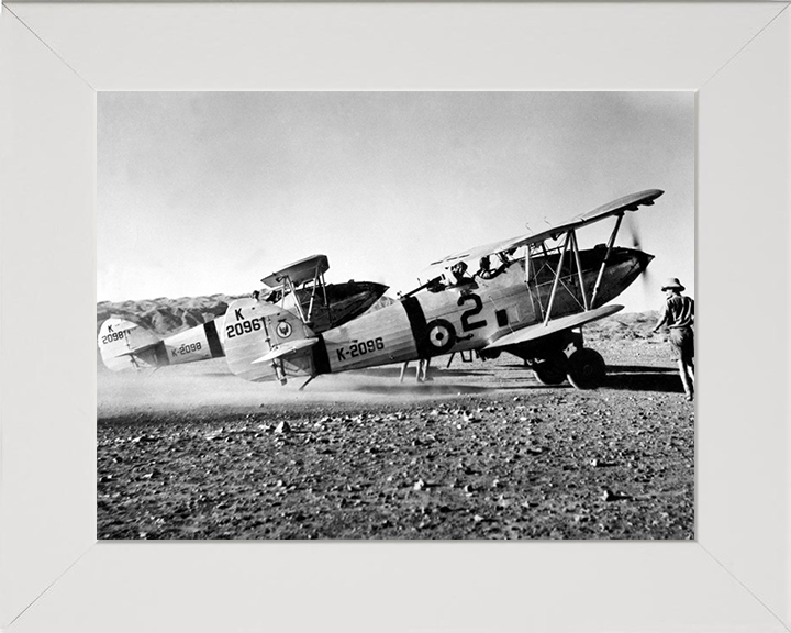 Two Hawker Hart light bombers Photo Print - Royal Air Force Aircraft Hampshire Prints 10 x 8 White Frame No