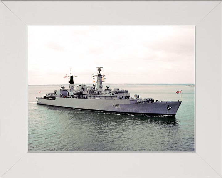 HMS Broadsword (F88) Royal Navy Type 22 Frigate Entering Portsmouth Photo Print Wall Art Decor Posters, Prints, & Visual Artwork Hampshire Prints 10 x 8 White Frame No