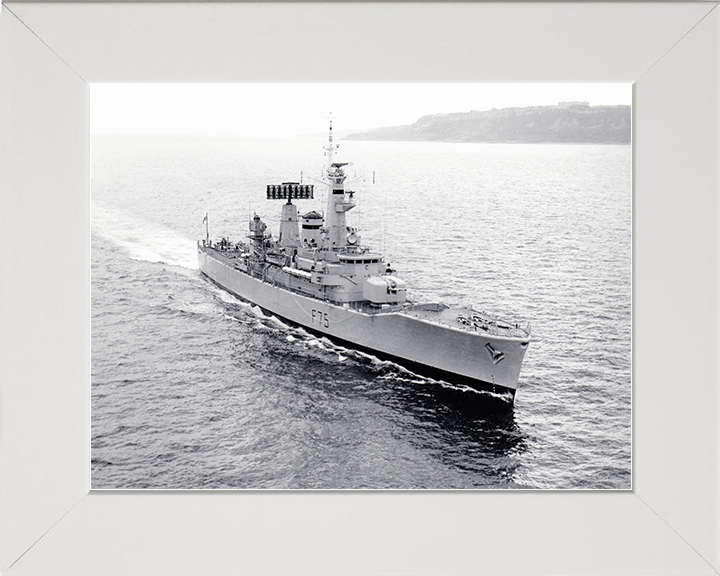 HMS Charybdis (F75) Royal Navy Leander Class Frigate High Starboard Bow View Photo Print Wall Art Decor Posters, Prints, & Visual Artwork Hampshire Prints 10 x 8 White Frame No