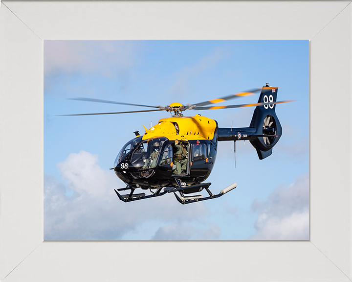 RAF Jupiter Helicopter in flight Photo Print - Royal Air Force Aircraft Hampshire Prints 10 x 8 White Frame No