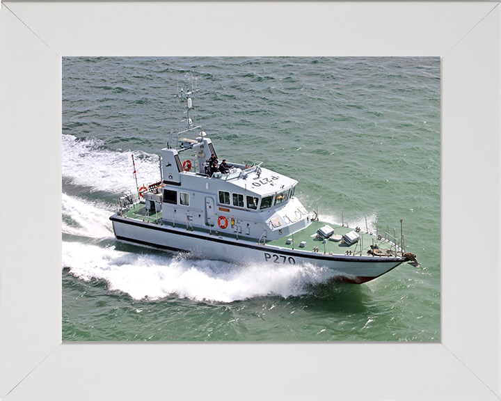 HMS Biter (P270) Photo Print - Starboard View 2017 - Royal Navy Archer Class P2000 Patrol Vessel Posters, Prints, & Visual Artwork Hampshire Prints 10 x 8 White Frame No