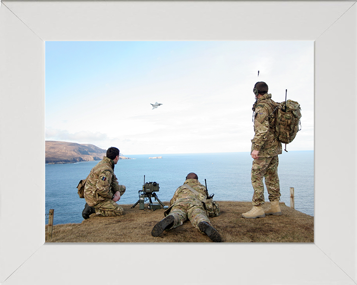 RAF Regiment Forward Air Controllers Photo Print - Royal Air Force Hampshire Prints 10 x 8 White Frame No