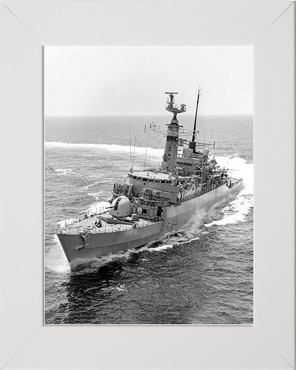 HMS Ardent (F184) Royal Navy Type 21 Frigate Hard Turn Portrait Photo Print Wall Art Naval Decor Posters, Prints, & Visual Artwork Hampshire Prints 10 x 8 White Frame No