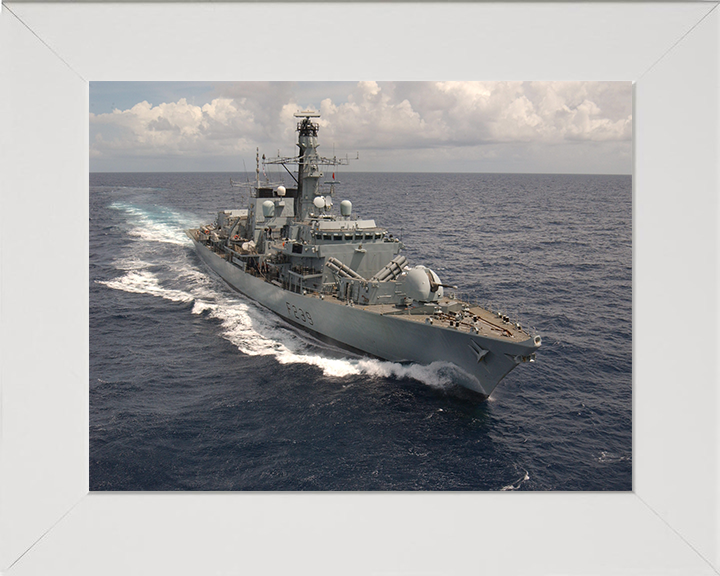 HMS Richmond (F239) Photo Print - At Sea 2004 - Royal Navy Type 23 Frigate Hampshire Prints 10 x 8 White Frame No